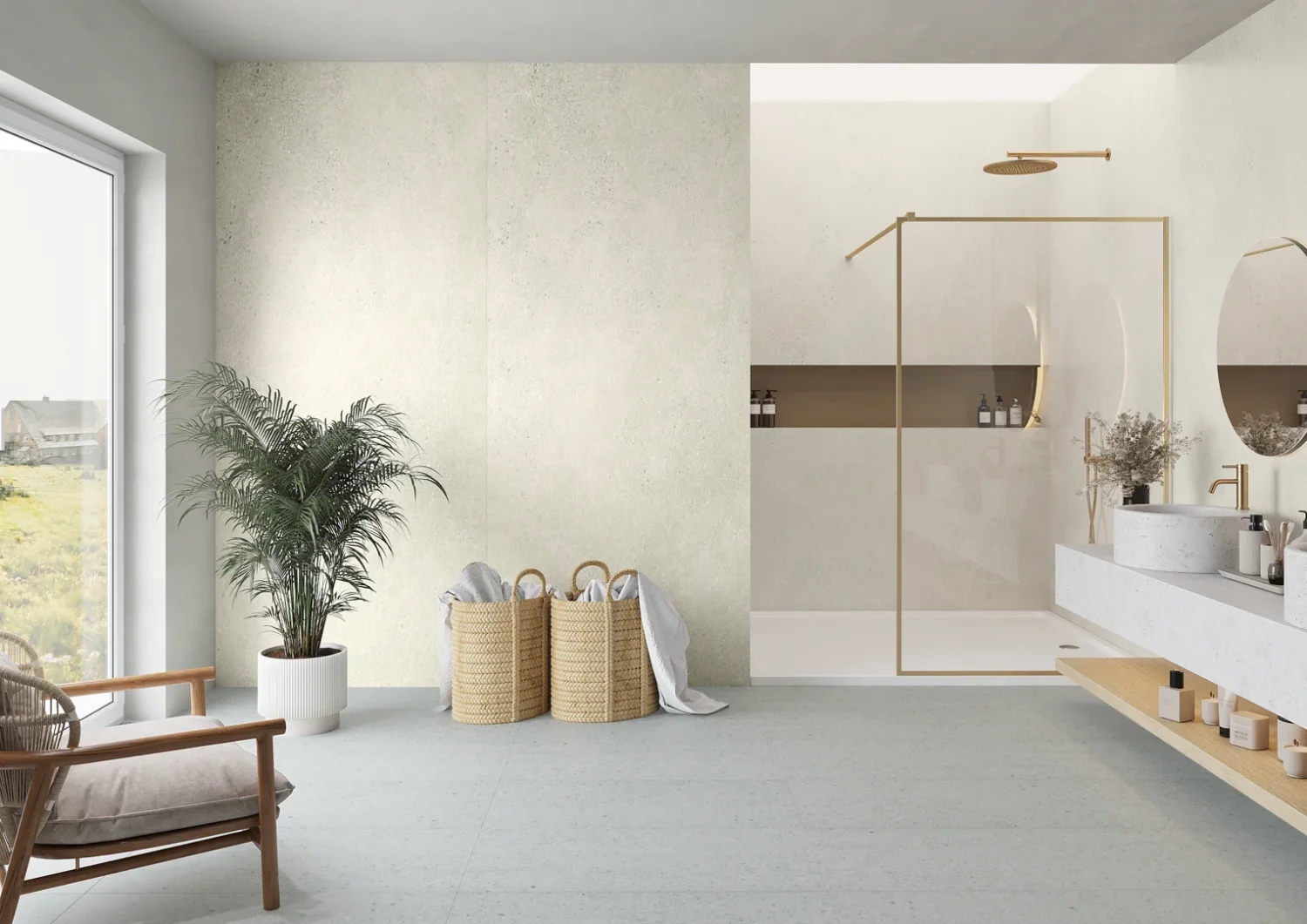 Płyta mineralna Modee Massi Ivory – Concrete, 1175 × 2800 mm (WMS540C)