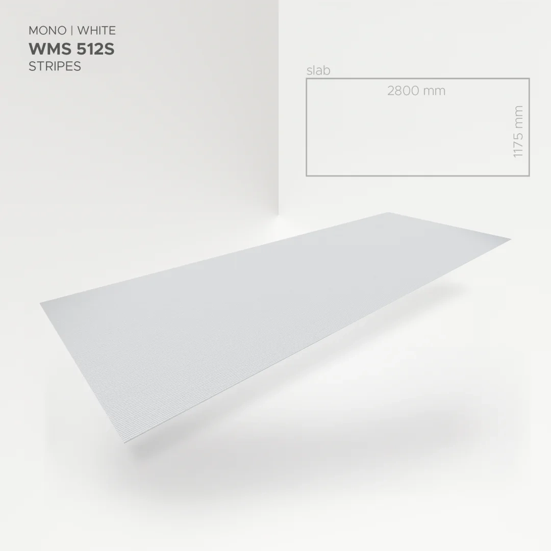 Płyta mineralna Modee Mono White – Stripes, 1175 × 2800 mm (WMS512S)