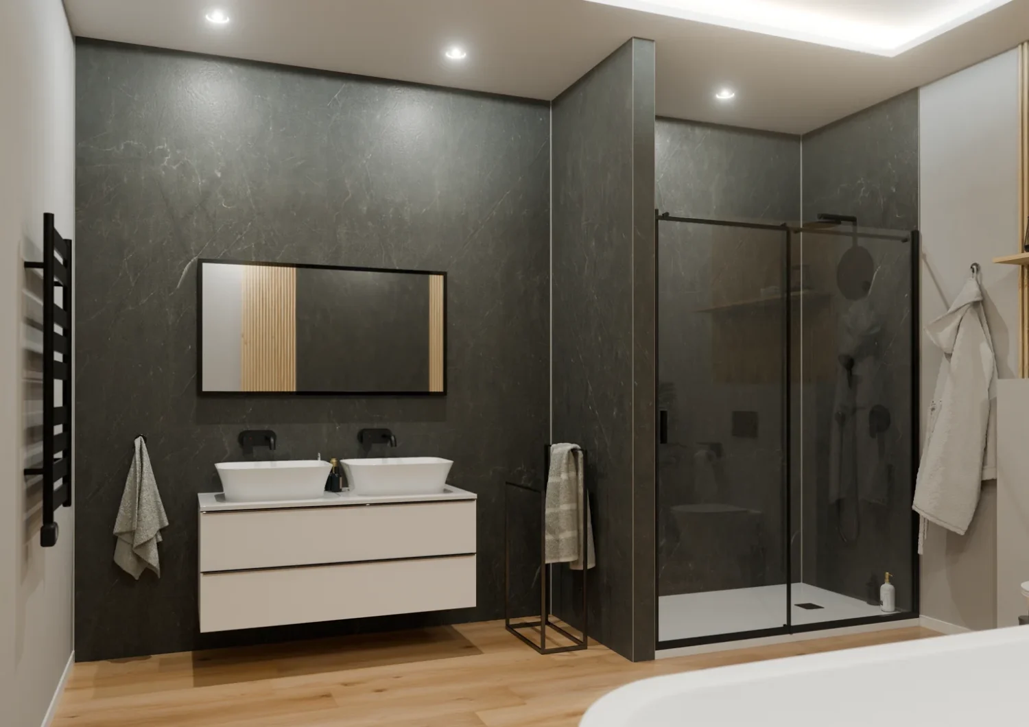 Płyta mineralna Modee Monreale Black – Concrete, 1175 × 2800 mm (WMS518C)