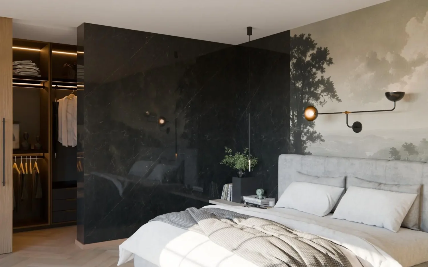 Płyta mineralna Modee Monreale Black – HIGH Gloss, 1175 × 2800 mm (WMS518G)