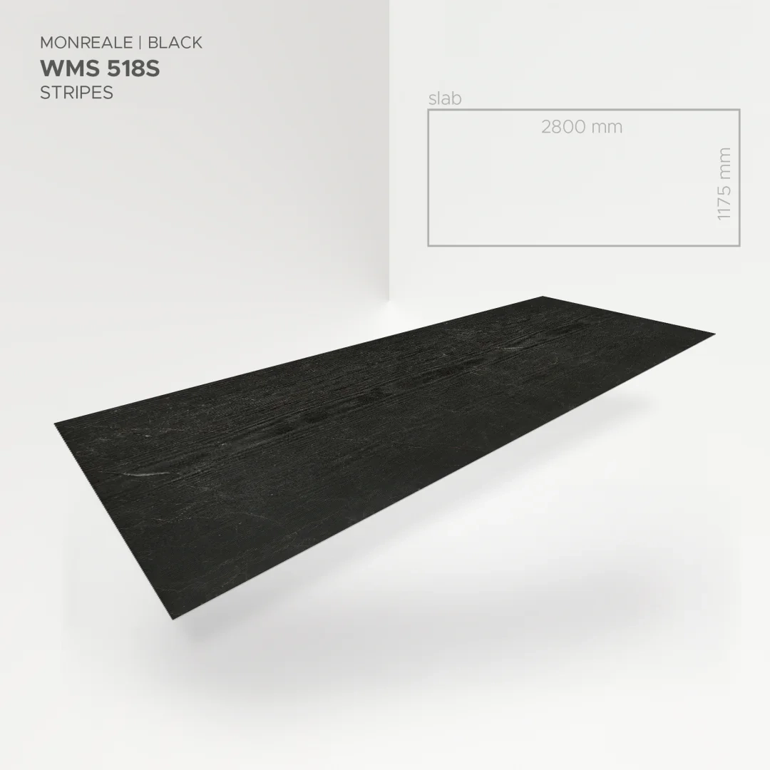 Płyta mineralna Modee Monreale Black – Stripes, 1175 × 2800 mm (WMS518S)