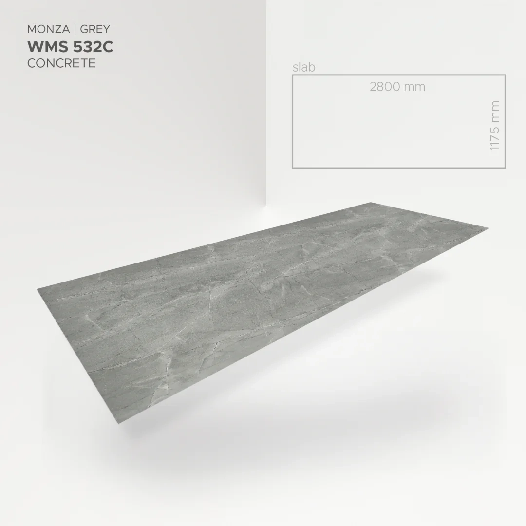 Płyta mineralna Modee Monza Grey – Concrete, 1175 × 2800 mm (WMS532C)
