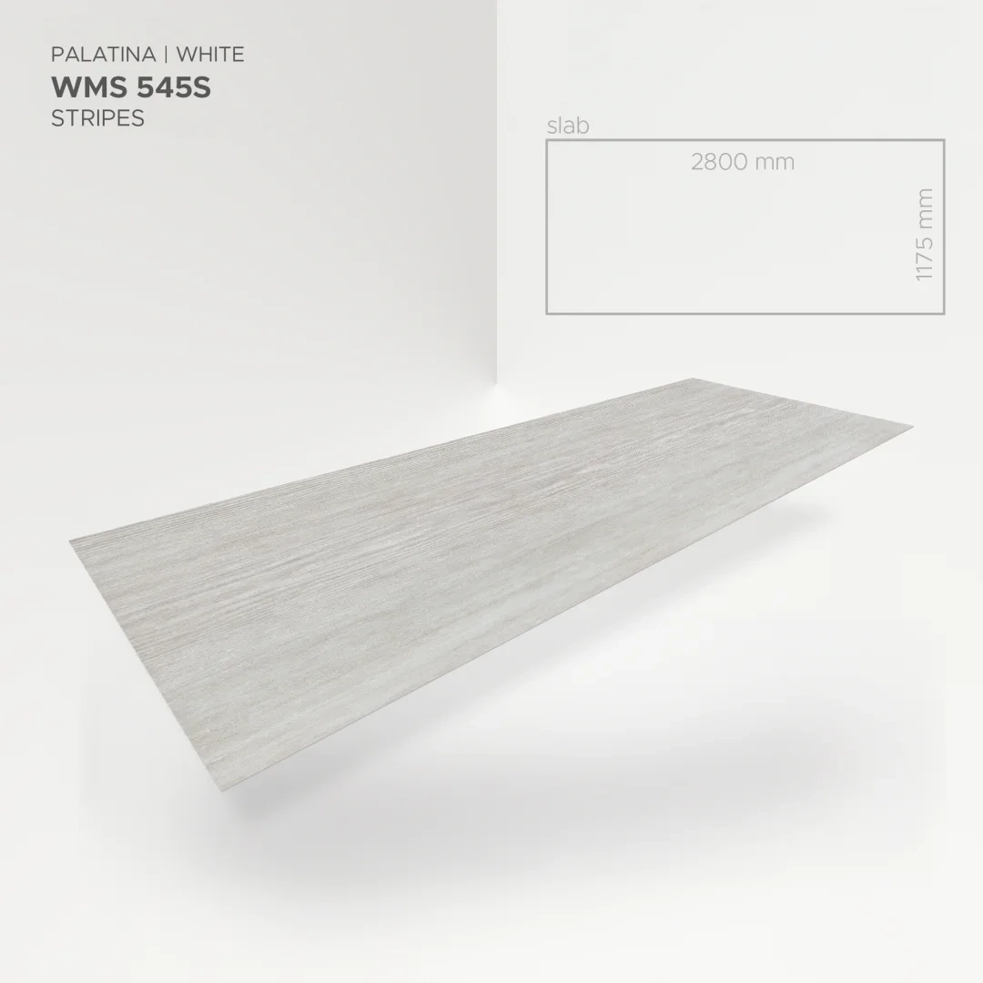 Płyta mineralna Modee Palatina White – Stripes, 1175 × 2800 mm (WMS545S)