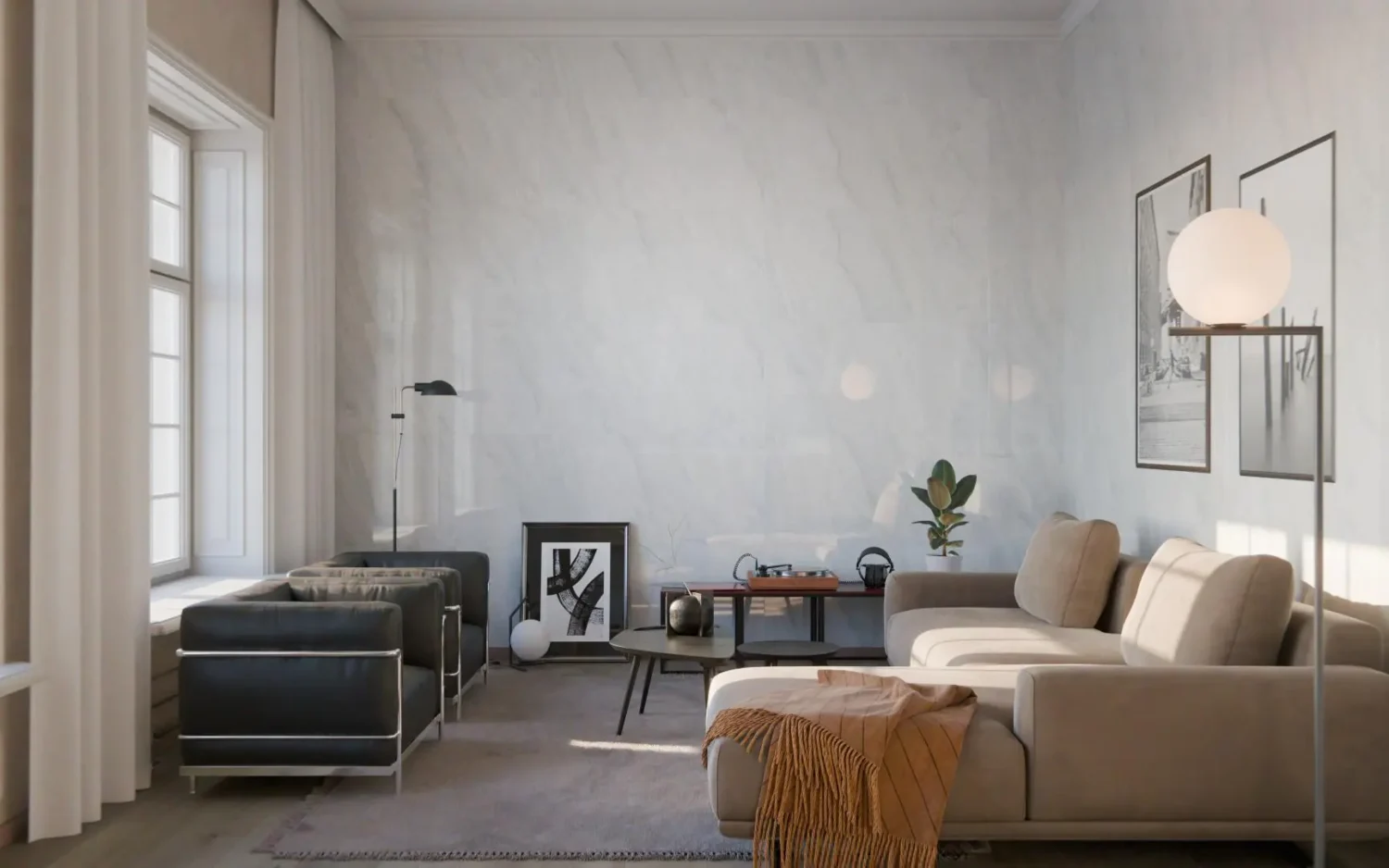 Płytka mineralna Modee Alpina Mist – HIGH Gloss, 1200 × 600 mm (WMT549G)
