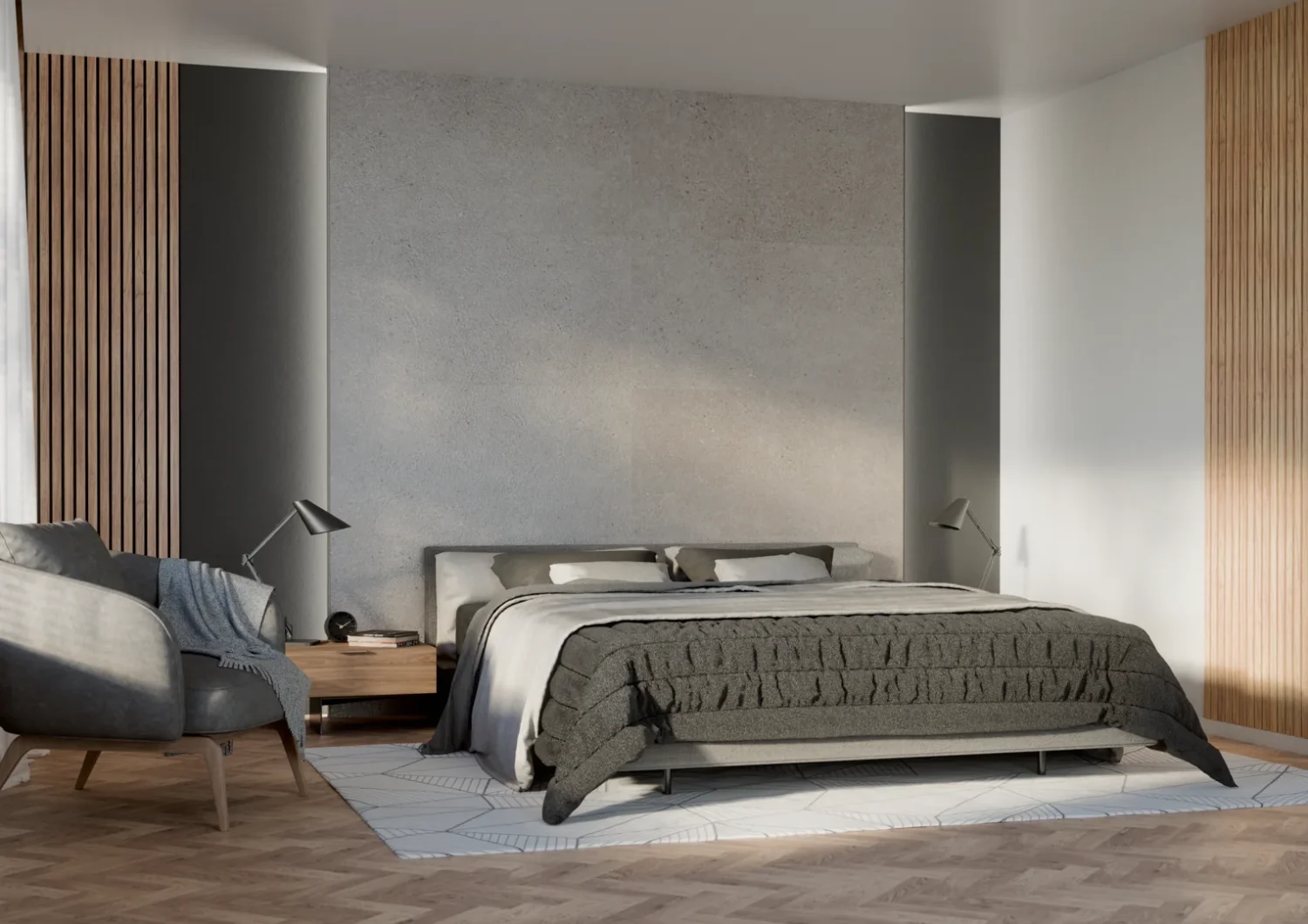 Płytka mineralna Modee Massi Grey – Concrete, 1200 × 600 mm (WMT525C)