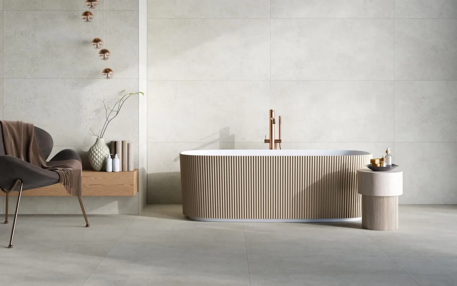 Płytka mineralna Modee Massi Ivory – Concrete, 1200 × 600 mm (WMT540C)