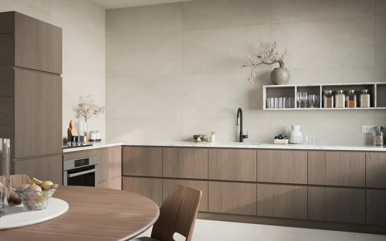 Płytka mineralna Modee Massi Ivory – Stripes, 1200 × 600 mm (WMT540S)
