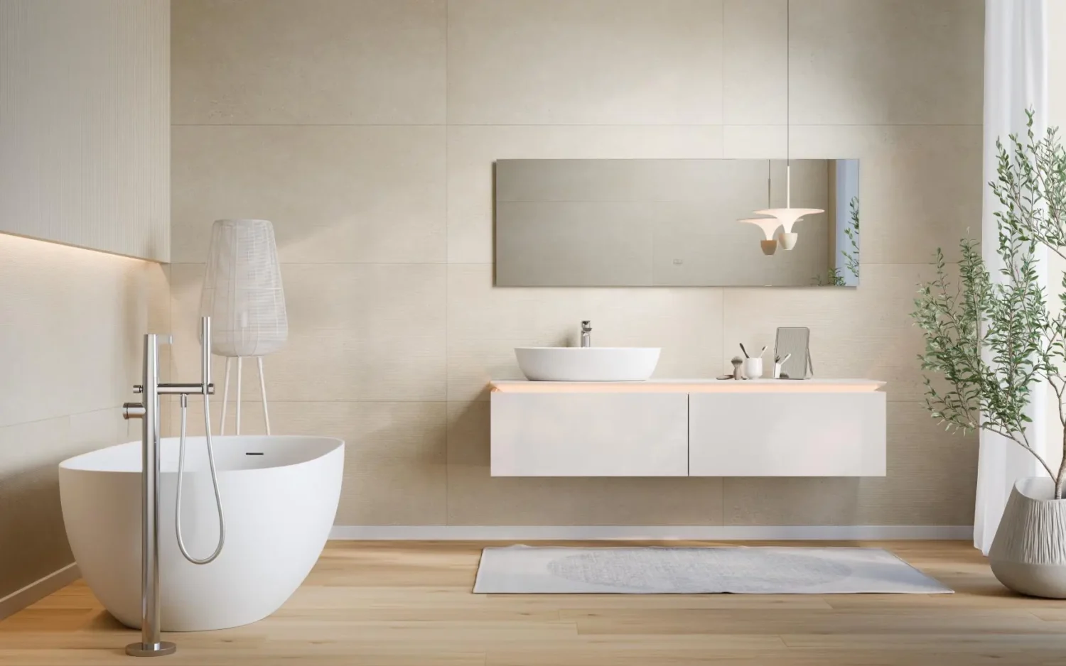 Płytka mineralna Modee Massi Sand – Stripes, 1200 × 600 mm (WMT546S)