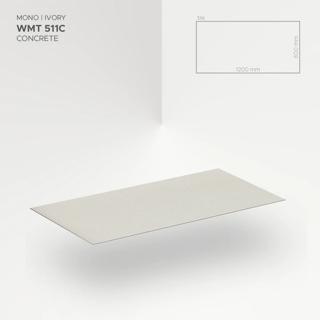 Płytka mineralna Modee Mono Ivory – Concrete, 1200 × 600 mm (WMT511C)