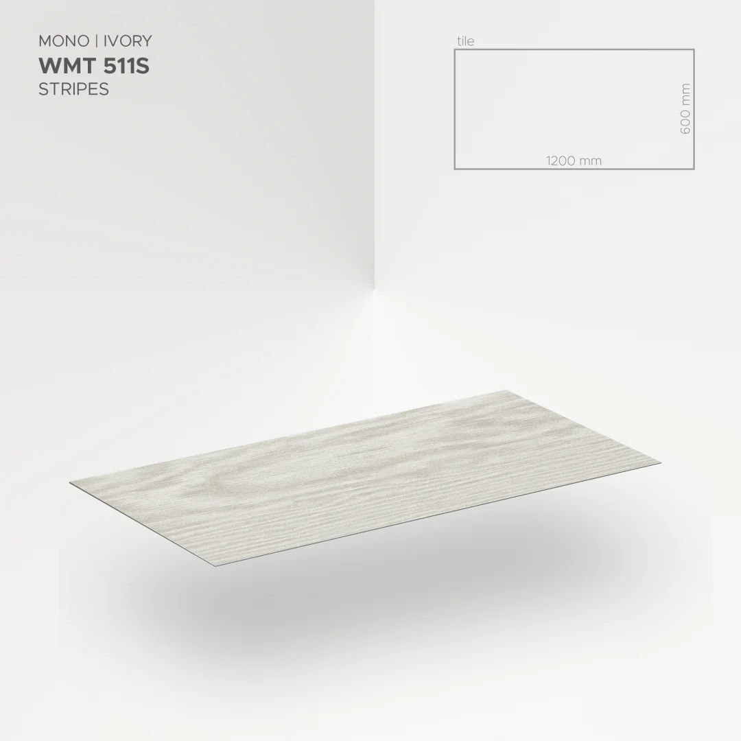 Płytka mineralna Modee Mono Ivory – Stripes, 1200 × 600 mm (WMT511S)