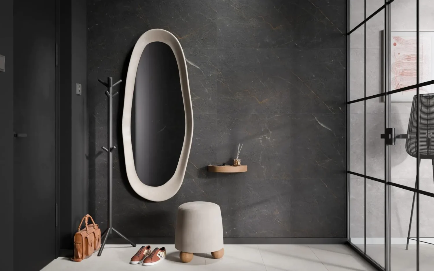 Płytka mineralna Modee Monreale Black – Concrete, 1200 × 600 mm (WMT518C)