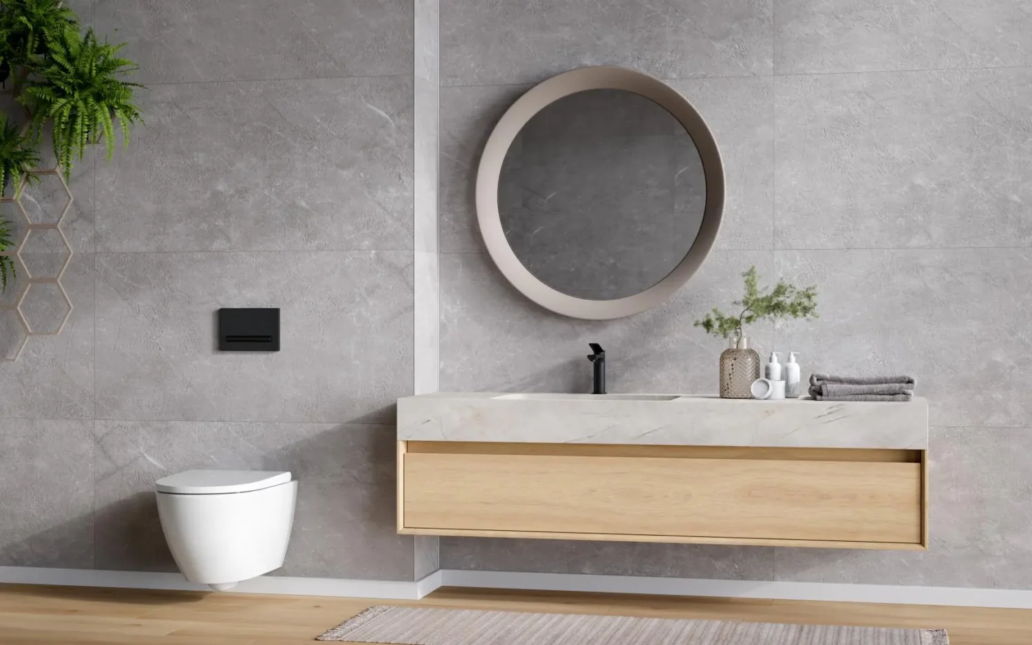 Płytka mineralna Modee Monreale Grey – Concrete, 1200 × 600 mm (WMT501C)