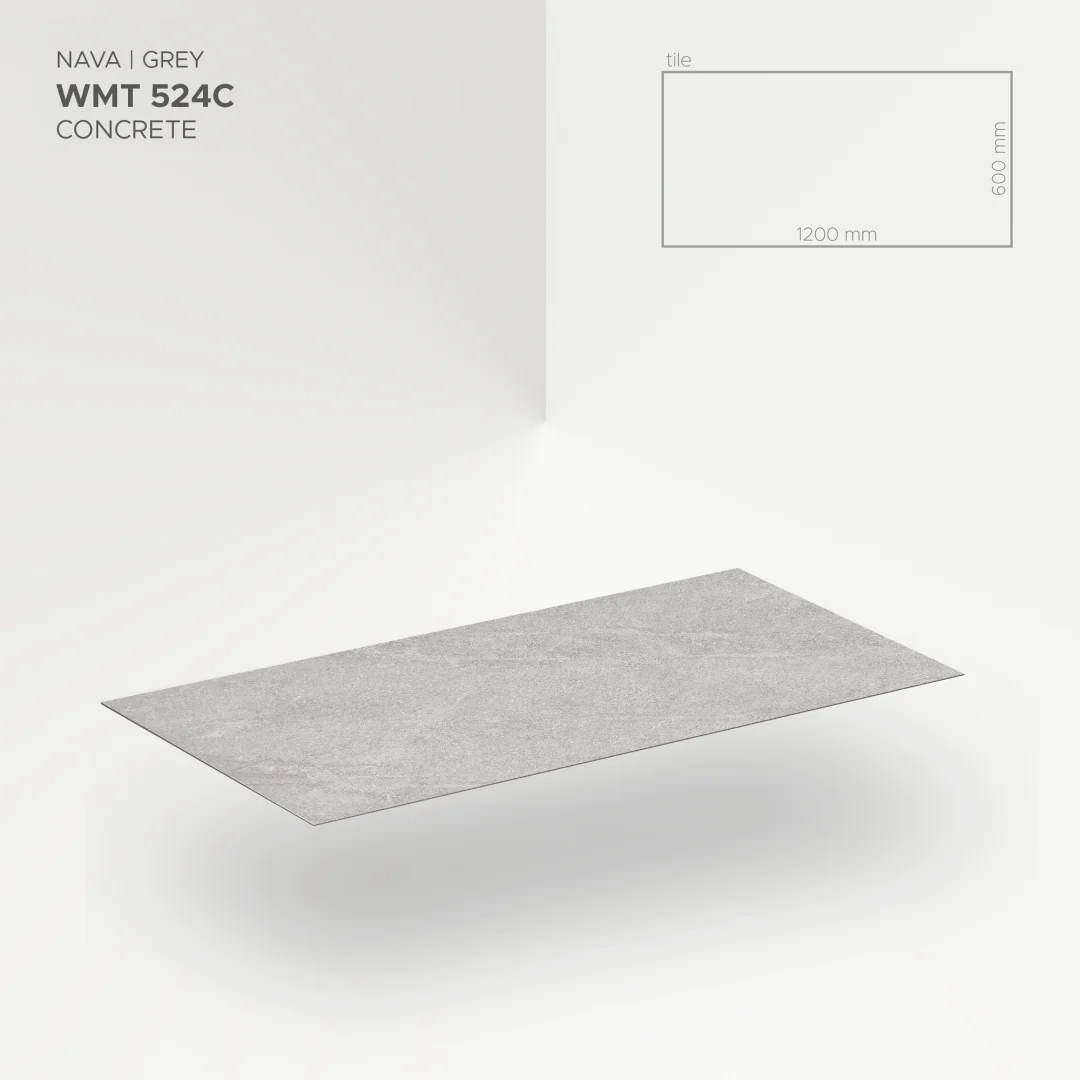 Płytka mineralna Modee Nava Grey – Concrete, 1200 × 600 mm (WMT524C)