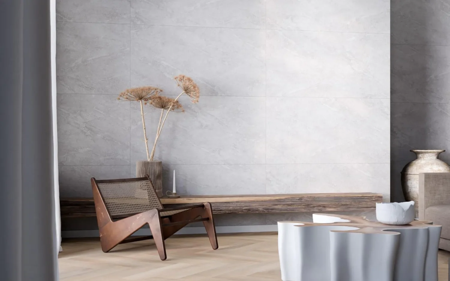 Płytka mineralna Modee Nava Grey – Concrete, 1200 × 600 mm (WMT524C)