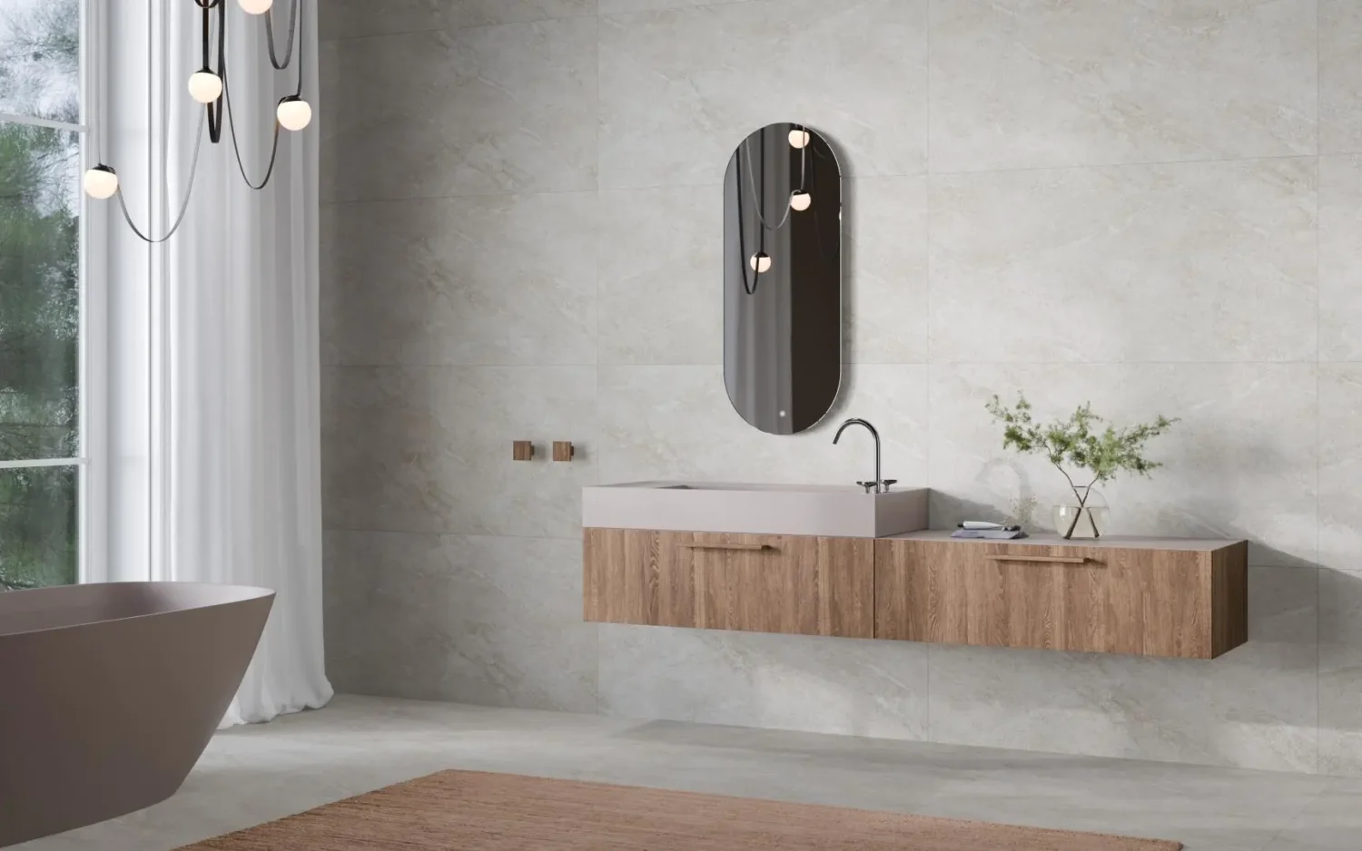 Płytka mineralna Modee Nava Ivory – Concrete, 1200 × 600 mm (WMT522C)