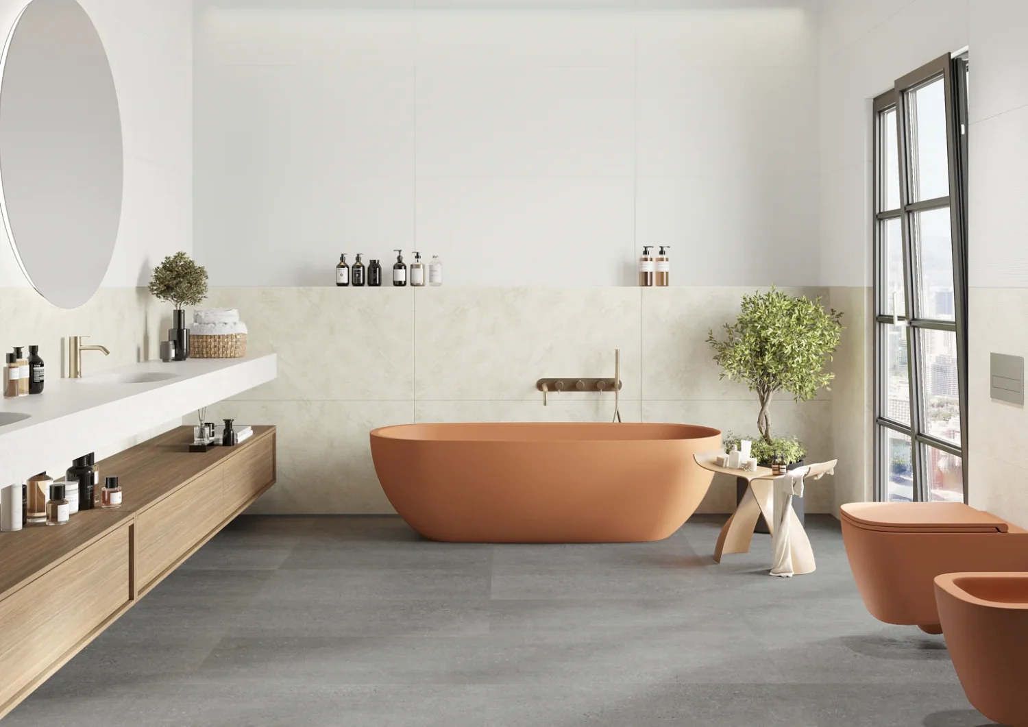 Płytka mineralna Modee Nava Ivory – Concrete, 1200 × 600 mm (WMT522C)