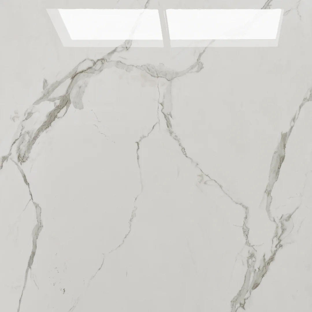 Płytka mineralna Modee Pietra Santa White – HIGH Gloss, 1200 × 600 mm (WMT538G)